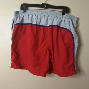 Nautica Red and Gray Athletic Shorts